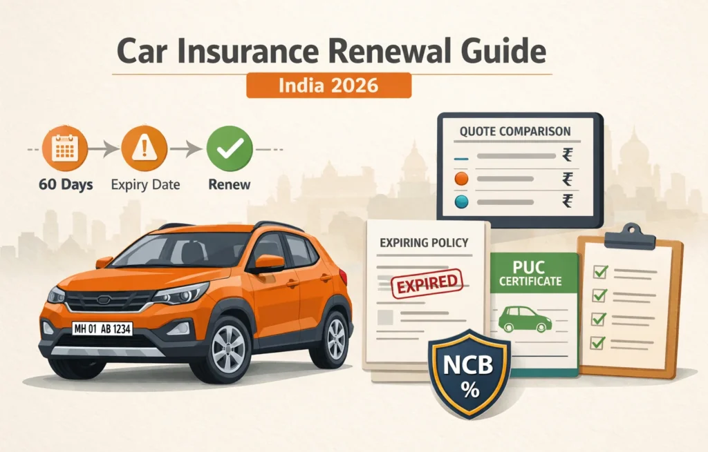 Car Insurance Renewal Online India – Renew Instantly & Save More (2026 Guide) car insurance renewal
